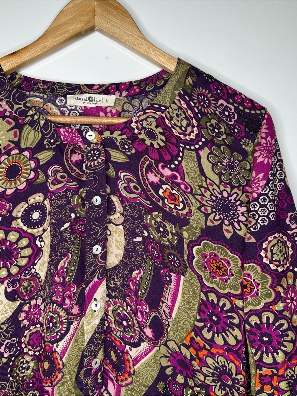 Natural Life Boho Tunic Mini Dress Floral Size L - Picture 6 of 9